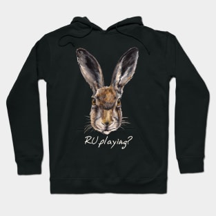 RABBITS "R U playing?" (white letters) Hoodie